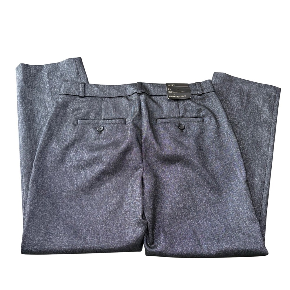 NWT Banana Republic Avery Metallic Pants Womens Size 6 Gray Ankle Dress Trousers